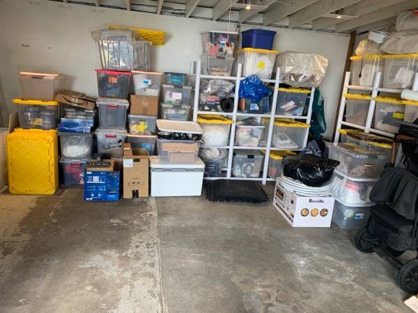 After picture of organized garage and organized things